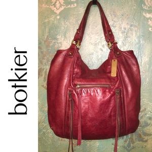 BOTKIER Maroon leather hobo